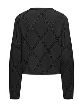 Jersey Only Taylor negro de punto troquelado para mujer