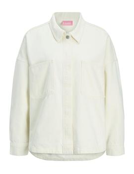 Sobrecamisa JJXX Jamila denim blanco para mujer-NG