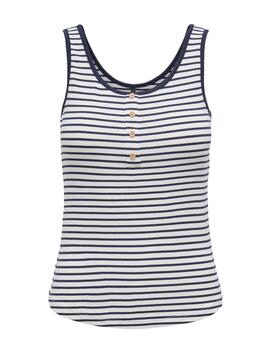Camiseta Only Devin blanco rayas marino tirantes para mujer