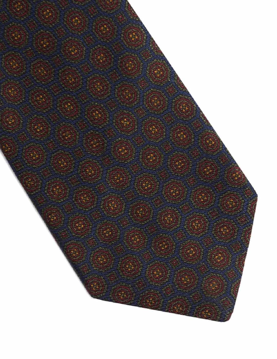 Corbata Silbon estampado geométrico de seda para hombre