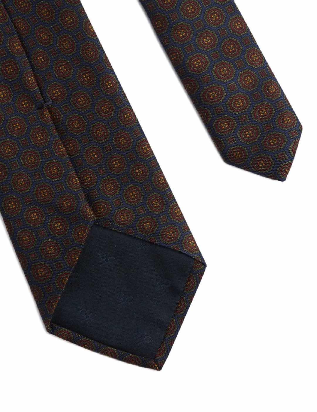 Corbata Silbon estampado geométrico de seda para hombre