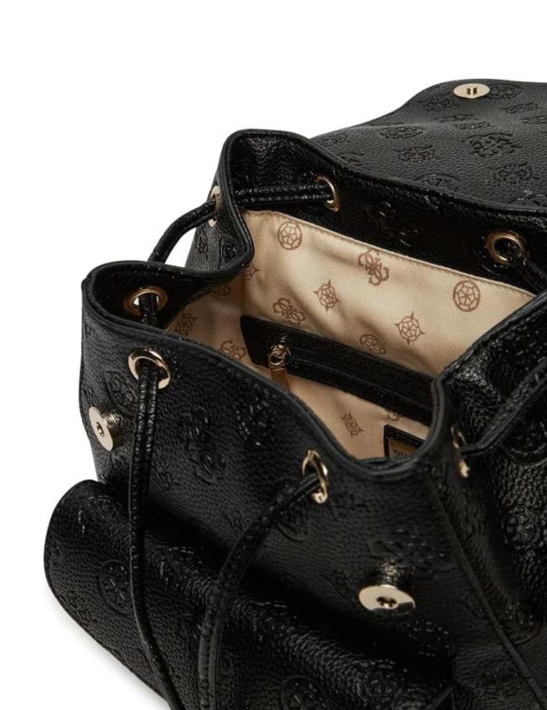 Mochila Guess Cresidia small negra logotipo para mujer