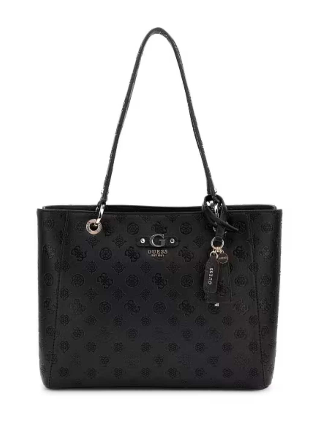 Bolso Guess Gerty tote negro con estampado para mujer