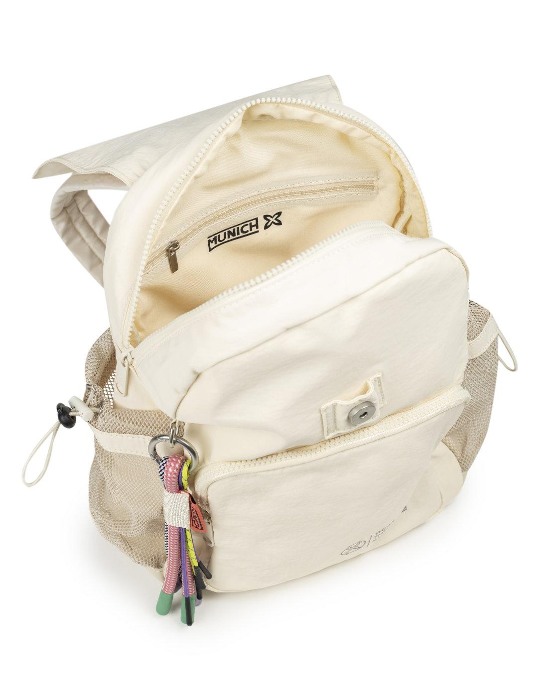 Mochila Munich Recycled crema multibolsillos unisex
