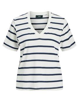 Camiseta JJXX Xannie blanco rayas manga corta para mujer
