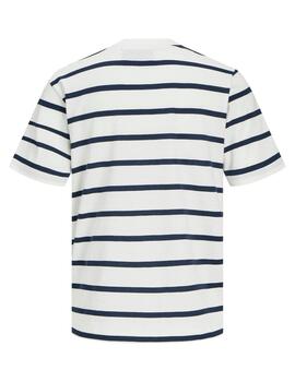 Camiseta JJXX Xannie blanco rayas manga corta para mujer