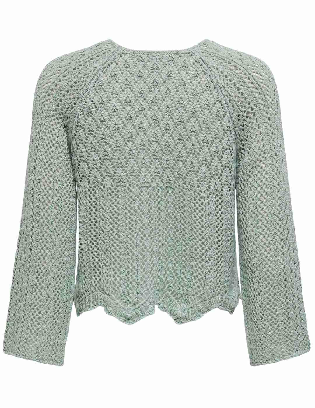Jersey Only Nola calado verde claro de crochet para mujer