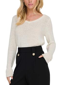 Jersey Only Geena cuello pico blanco de punto para mujer