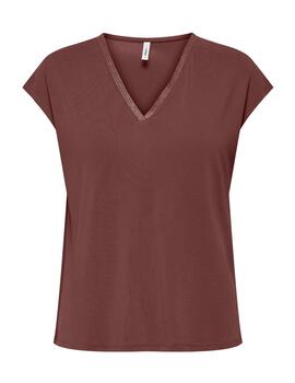 Camiseta Only Free cobre cuello pico manga corta para mujer