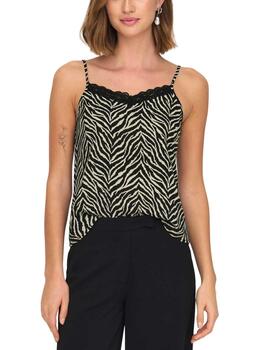 Camiseta lencera Only Katty cebra tirantes finos para mujer