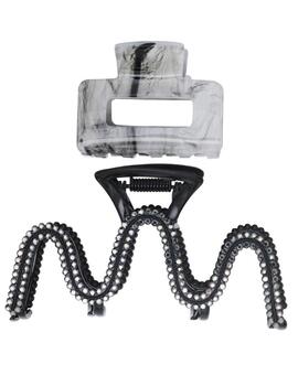 Pack pinzas del pelo Only Penny negra brillantes para mujer