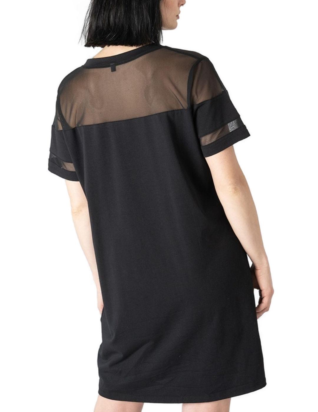 Vestido Animosa Eleonor Roosevert negro manga corta de mujer
