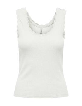 Camiseta básica Only Carla blanca tirantes anchos de mujer