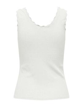Camiseta básica Only Carla blanca tirantes anchos de mujer