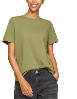 Camiseta básica Vila Nora verde manga corta para mujer