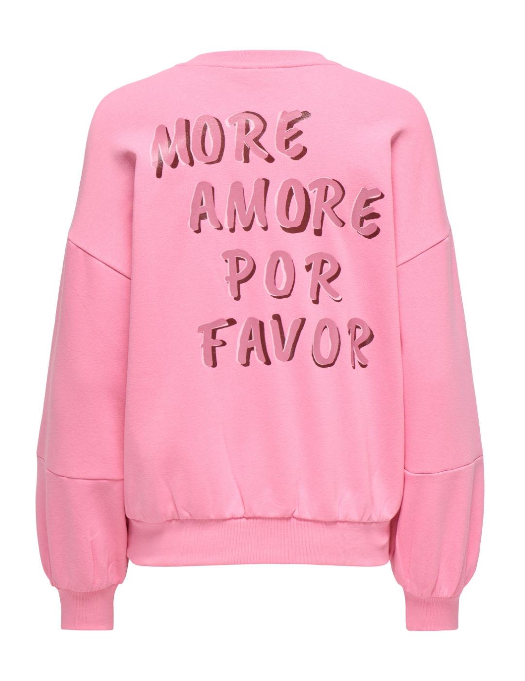 Sudadera Only Havanna rosa chicle sin capucha para mujer