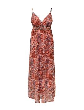 Vestido Only Vikki estampado naranja estampado para mujer