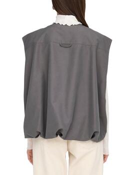 Chaleco Only Mary gris oscuro oversize para mujer