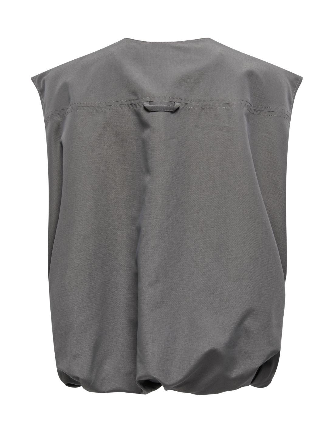 Chaleco Only Mary gris oscuro oversize para mujer