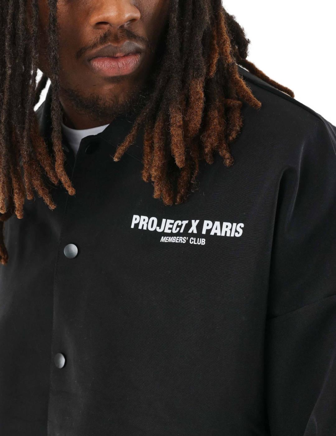 Sobrecamisa Project x Paris negra logotipo para hombre