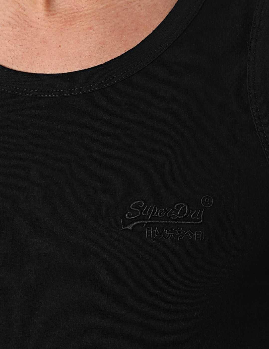 Camiseta básica Superdry sin mangas negro para hombre