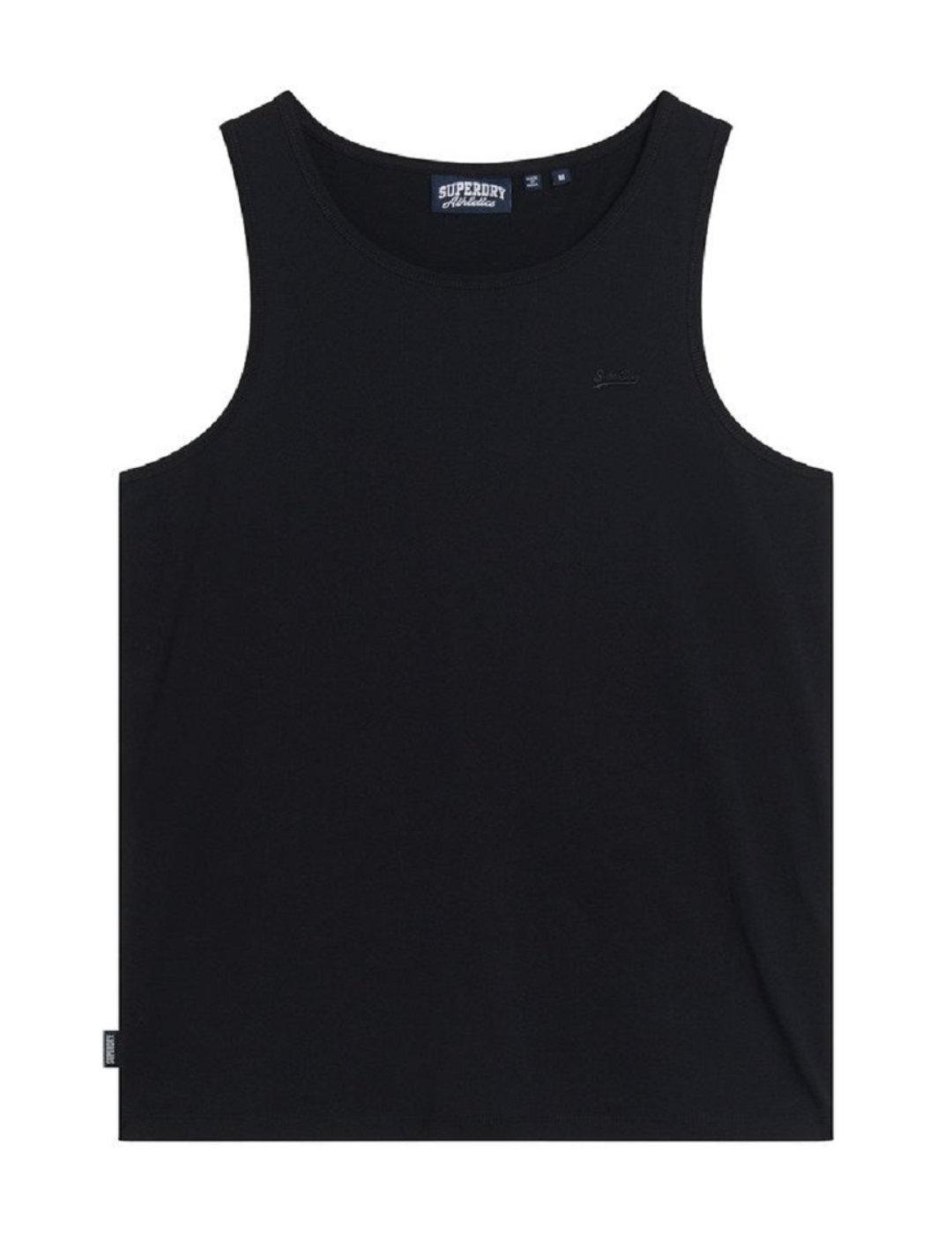 Camiseta básica Superdry sin mangas negro para hombre