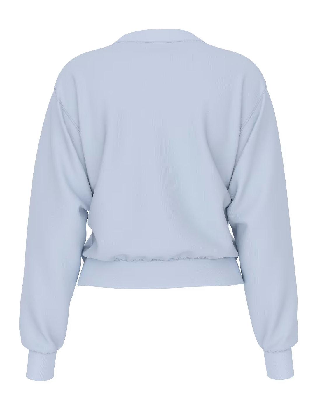Sudadera Guess Lace triangle azul cielo sin capucha de mujer