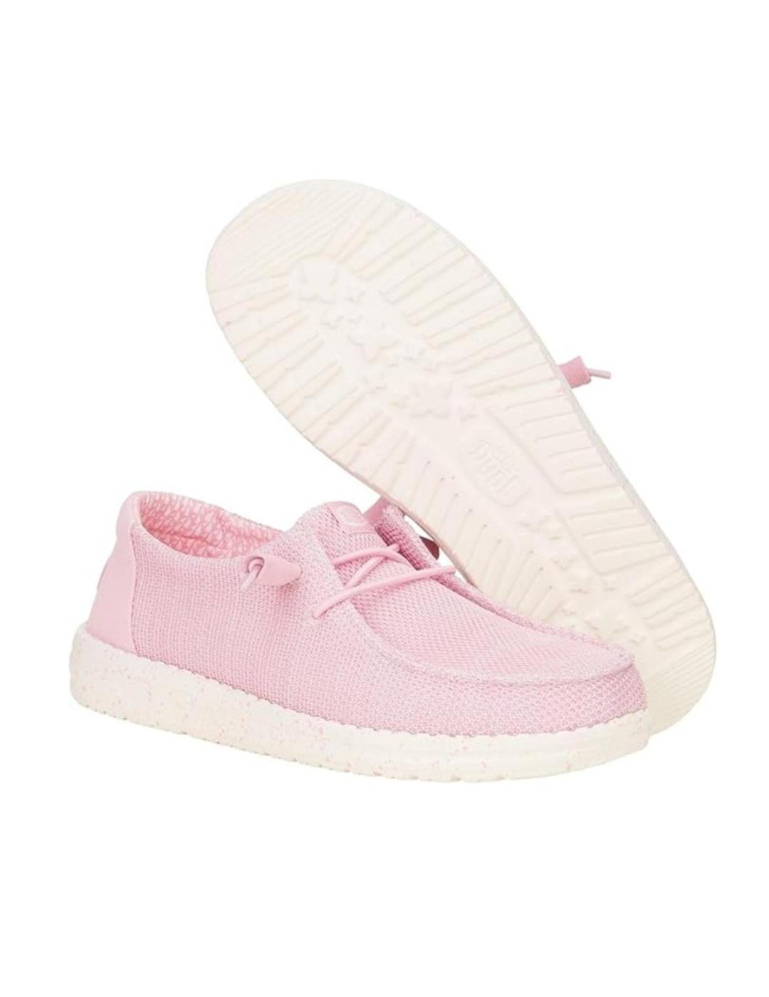 Mocasin Heydude Wendy Stretch rosa palo para mujer