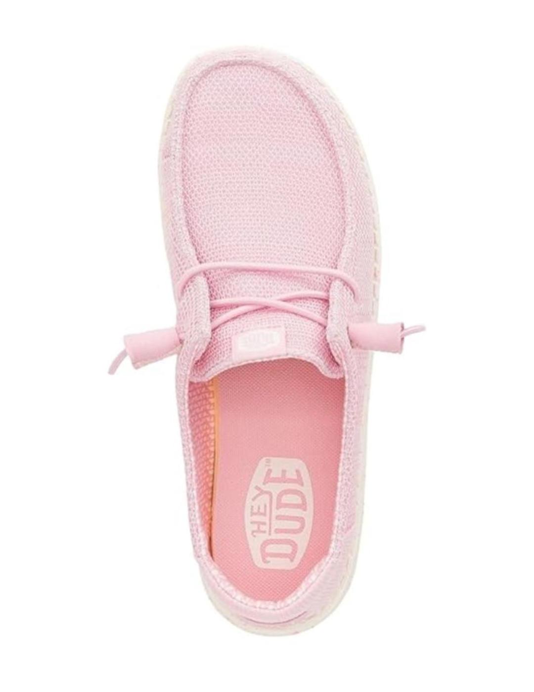 Mocasin Heydude Wendy Stretch rosa palo para mujer