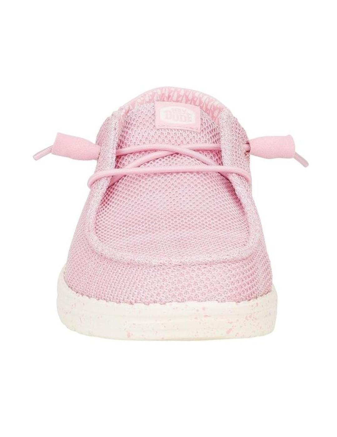 Mocasin Heydude Wendy Stretch rosa palo para mujer