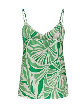Camiseta Only Paula tirantes verde estampado para mujer