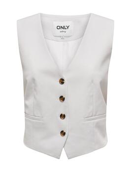 Chaleco Only Berry blanco de traje para mujer