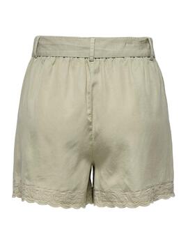 Short Only Arizona verde de tela bordados para mujer
