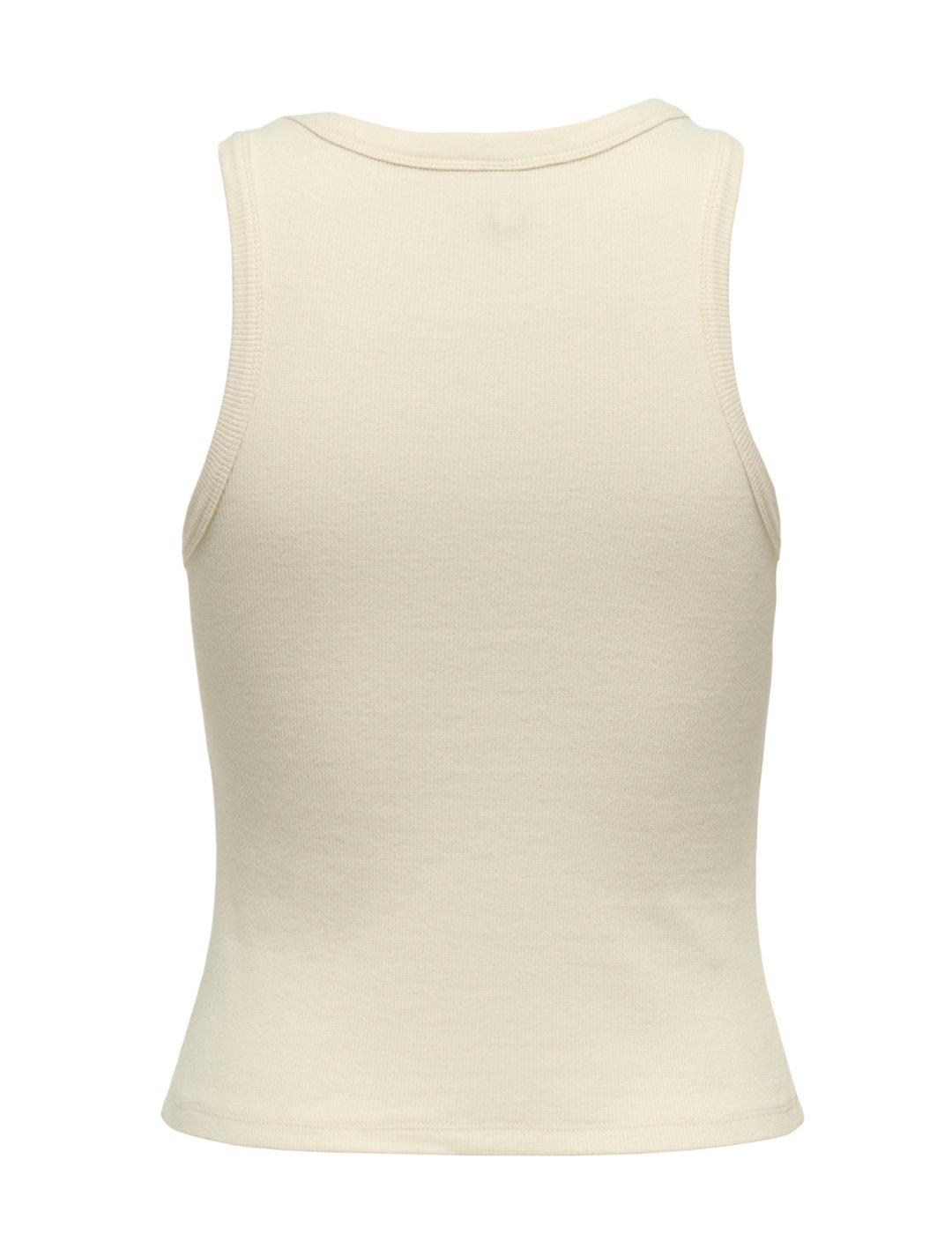 Top Only Jean tirante ancho crudo tachuelas para mujer