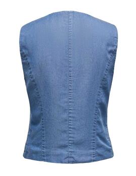 Chaleco Only Iris azul medio denim regular para mujer
