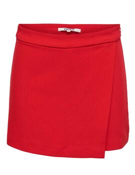 Falda pantalón Only Nemy roja de rela para mujer
