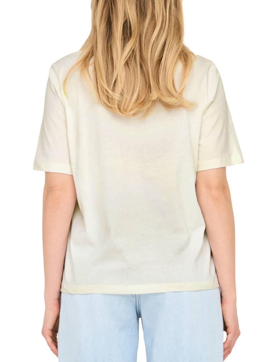 Camiseta Only Stacey blanca manga corta para mujer
