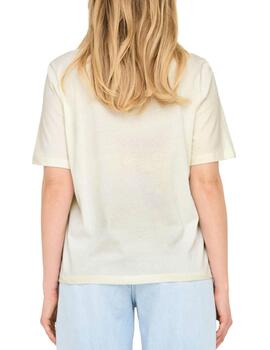 Camiseta Only Stacey blanca manga corta para mujer
