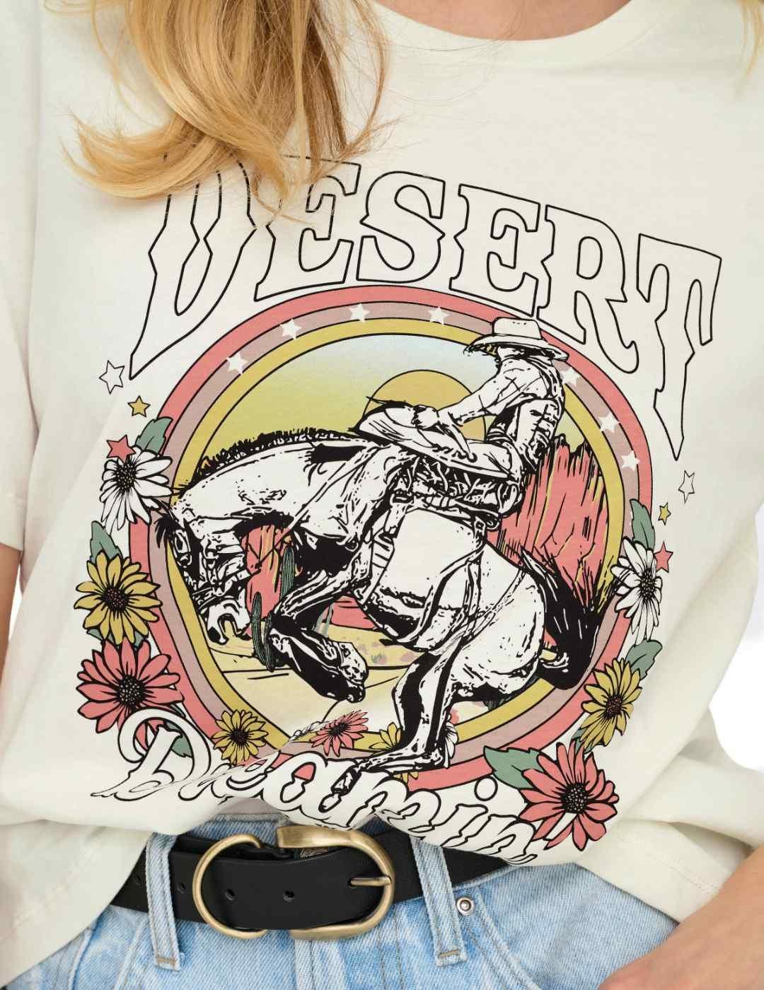 Camiseta Only Stacey blanca manga corta para mujer
