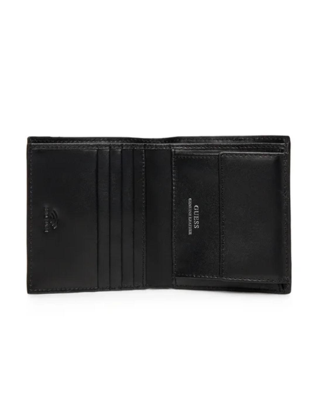 Cartera Guess Barcellona negra de piel para hombre