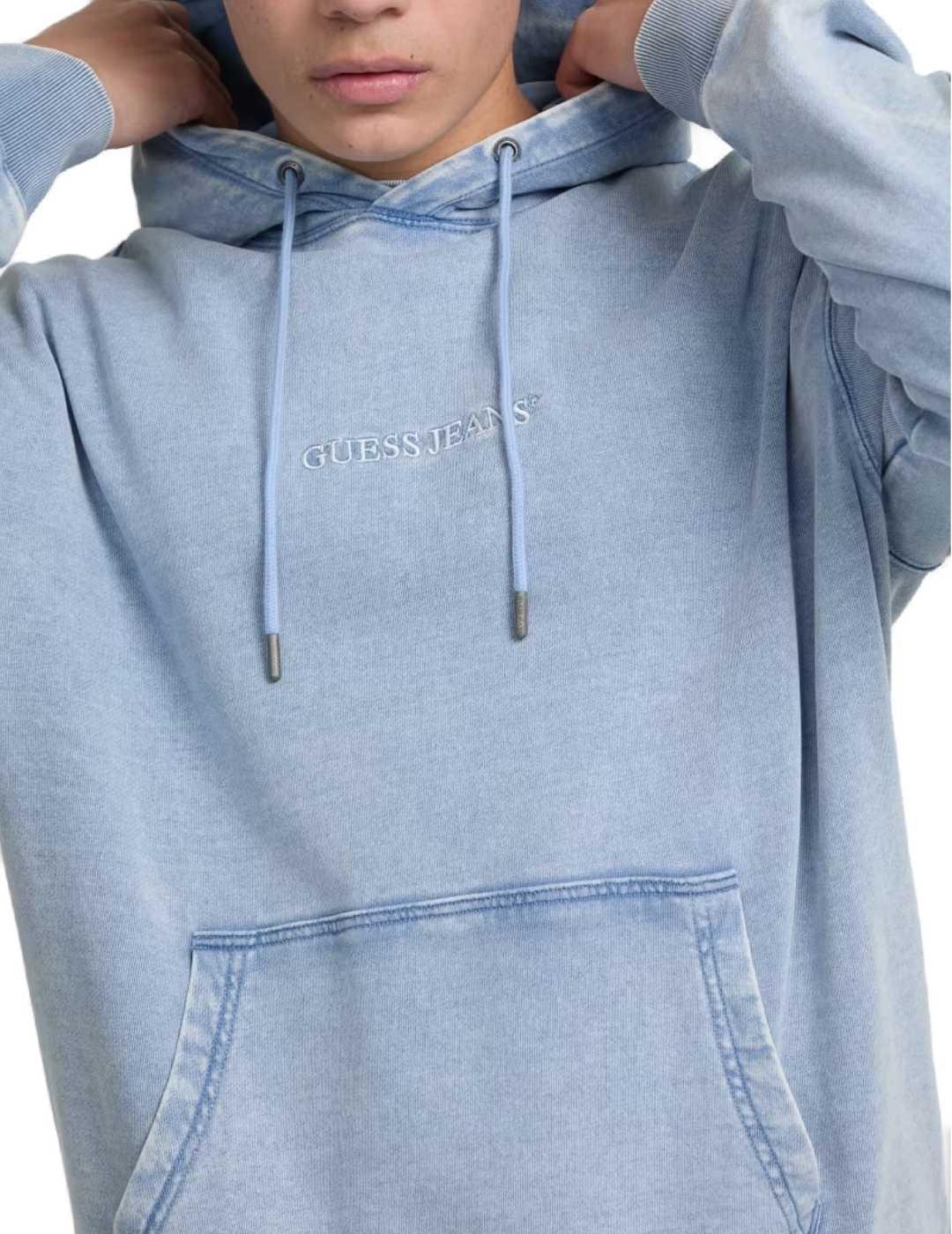 Sudadera Guess Reg azul con capucha para hombre