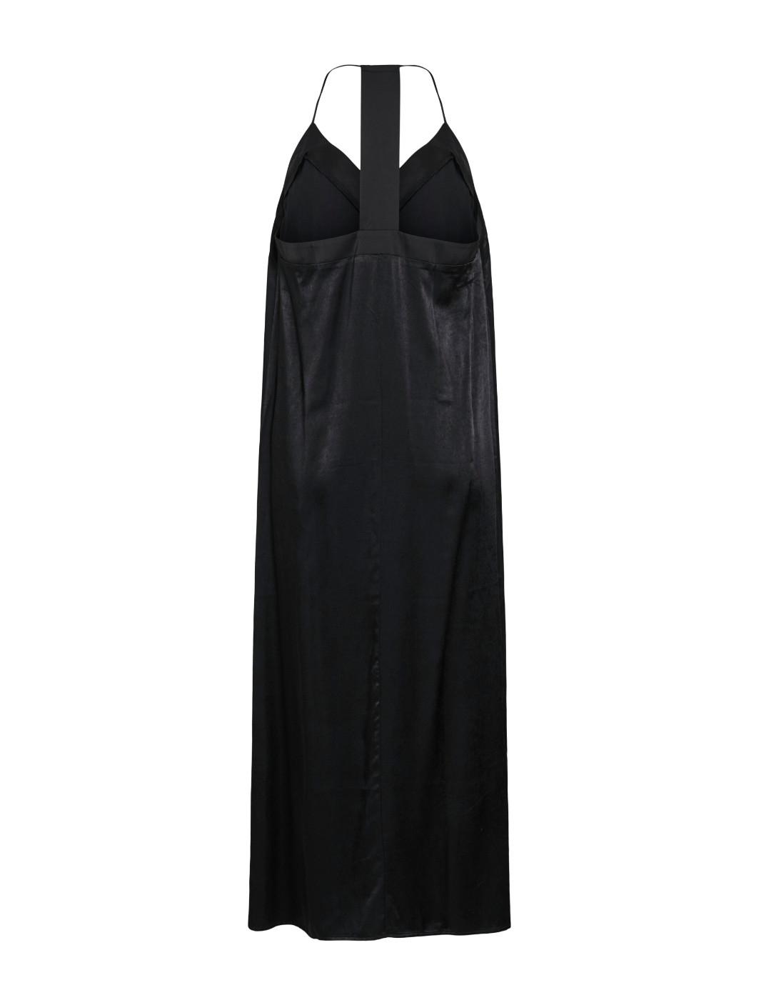 Vestido midi Vila Marelle largo negro brillante para mujer