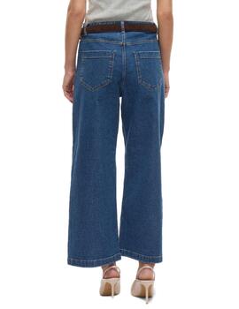 Pantalón vaquero Vila Otta culotte azul medio para mujer