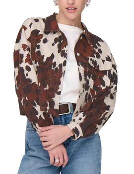 Camisa Only Canny beige y chocolate estampado para mujer