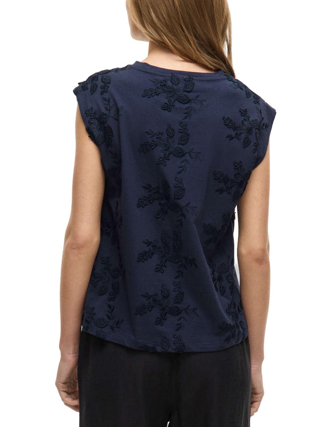 Camiseta Vila Nayla azul marino boraddos para mujer