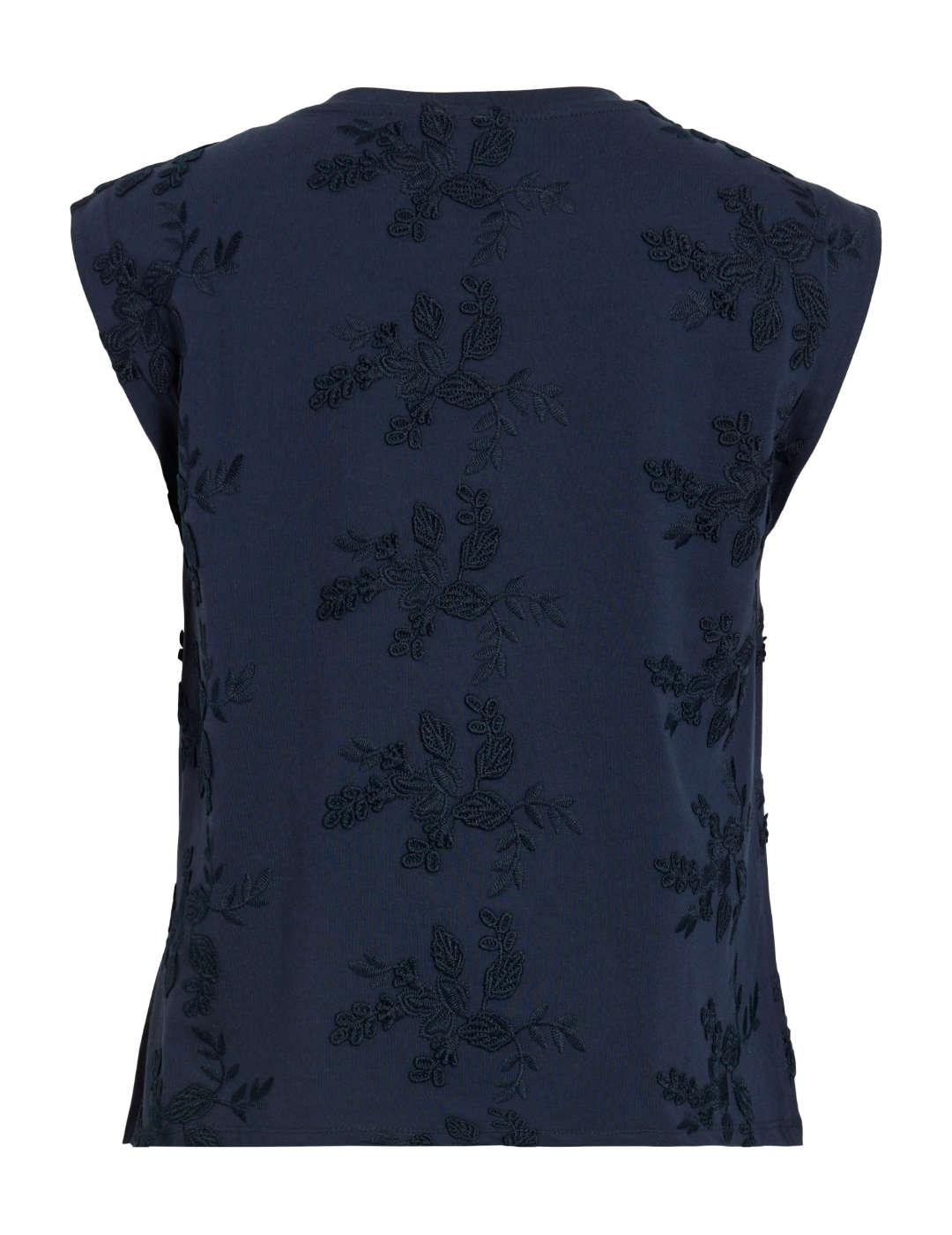 Camiseta Vila Nayla azul marino boraddos para mujer