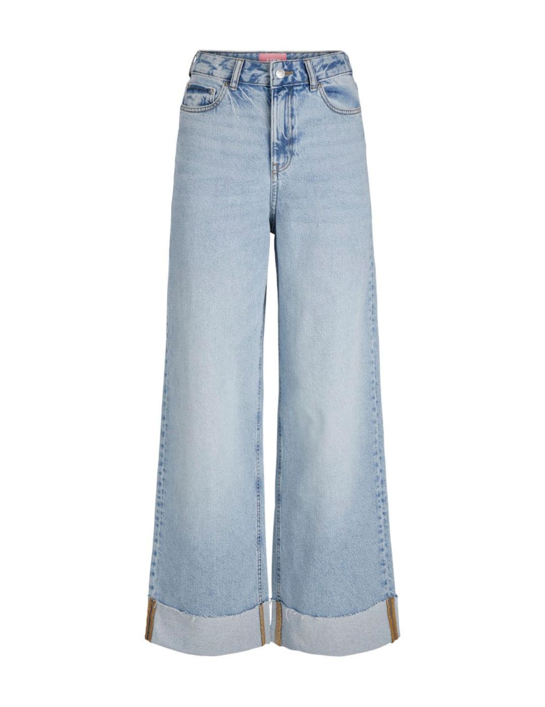 Pantalón vaquero JJXX Tokyo azul claro wide para mujer