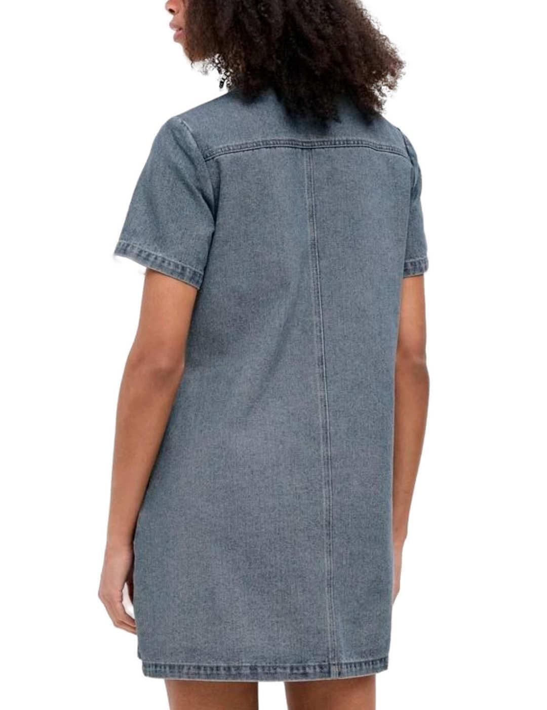 Vestido corto JJXX Mara denim azul manga corta para mujer