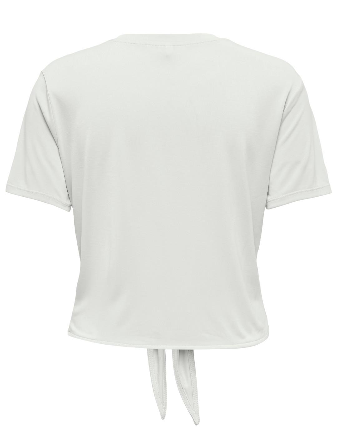 Camiseta Only Hannah nudo blanca manga corta para mujer