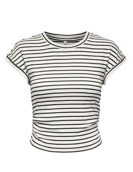 Camiseta Only Iben rayas negras manga corta para mujer